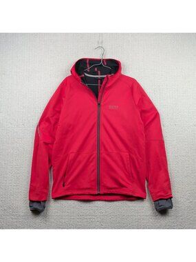 Gore Running Wear Windstopper Soft Shell Jacket Men Sz L Red Gorpcore Full Zip